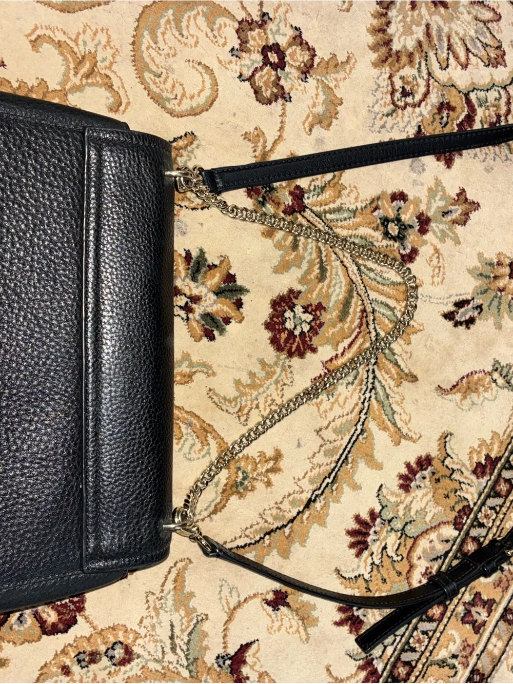 kate spade Black Pebbled Leather Chain & Strap Crossbody